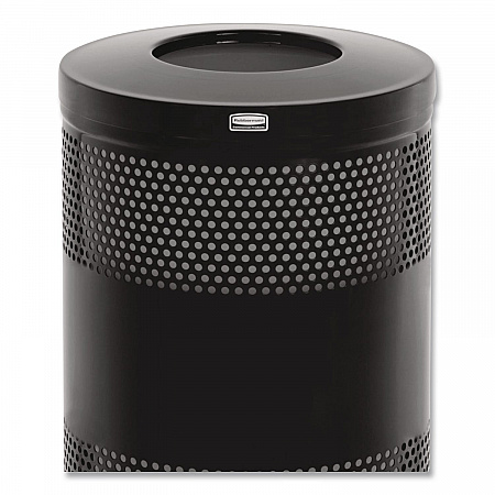 Classics Perforated Open Top Receptacle, 25 gal, Steel, Black (S3ETBK)