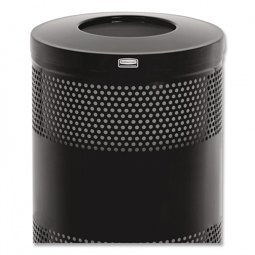 Classics Perforated Open Top Receptacle, 25 gal, Steel, Black (S3ETBK)