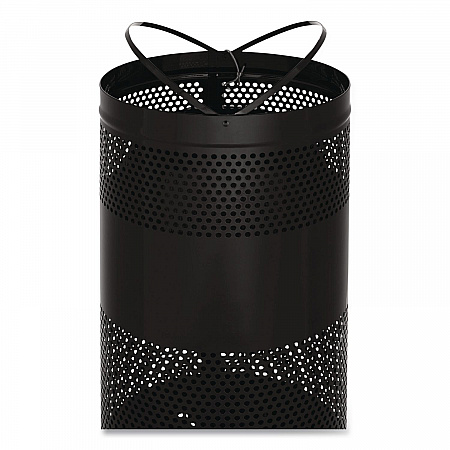 Classics Perforated Open Top Receptacle, 25 gal, Steel, Black (S3ETBK)