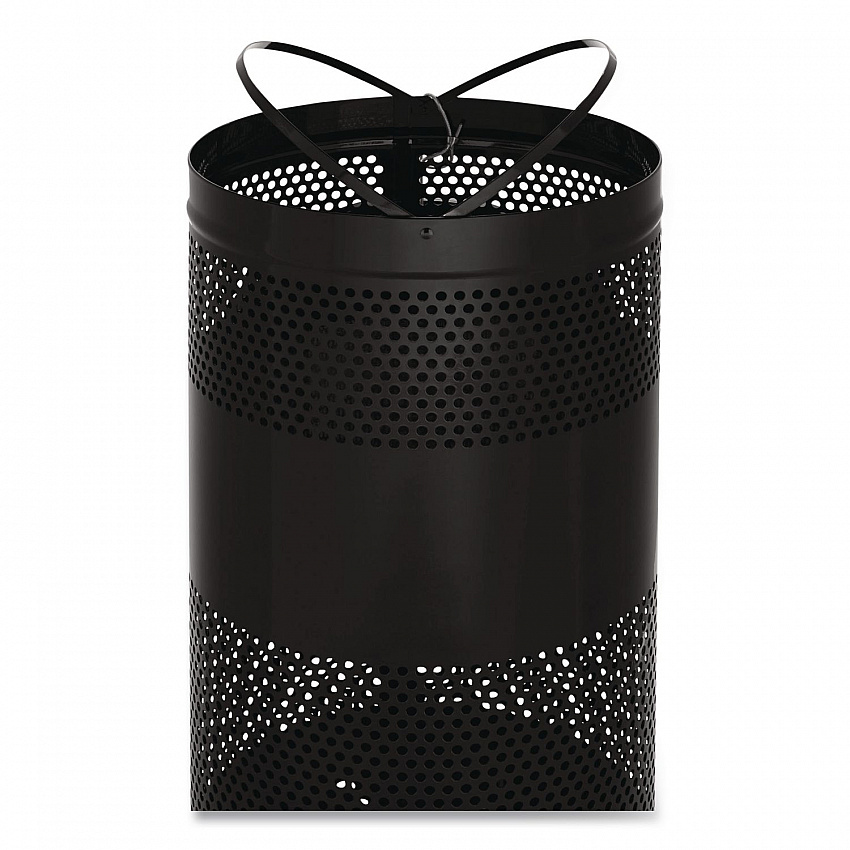 Classics Perforated Open Top Receptacle, 25 gal, Steel, Black (S3ETBK)