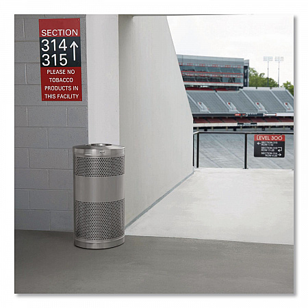 Classics Perforated Open Top Receptacle, 25 gal, Steel, Black (S3ETBK)