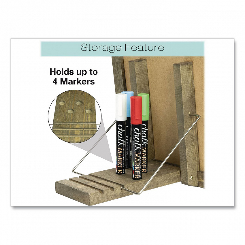 Magnetic Tabletop Chalkboard, Black Surface, Brown Wood Frame, 11 x 15 (EGPHD0100S)