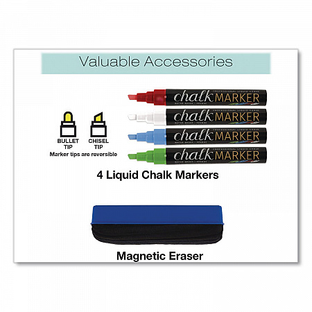 Magnetic Tabletop Chalkboard, Black Surface, Brown Wood Frame, 11 x 15 (EGPHD0100S)