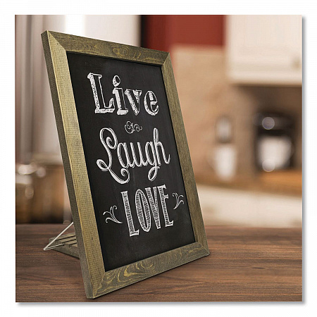 Magnetic Tabletop Chalkboard, Black Surface, Brown Wood Frame, 11 x 15 (EGPHD0100S)