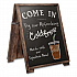 Desktop A-Frame Chalkboard, Black Surface, Brown Wood Frame, 13 x 14.5 x 17 (EGPHD0547)