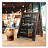 Desktop A-Frame Chalkboard, Black Surface, Brown Wood Frame, 13 x 14.5 x 17 (EGPHD0547)