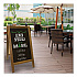 Indoor/Outdoor A-Frame Sidewalk Sign, Black 18 x 29 Surface, Brown Frame, 22 x 25 x 40 (GPP0001S)