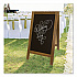 Indoor/Outdoor A-Frame Sidewalk Sign, Black 18 x 29 Surface, Brown Frame, 22 x 25 x 40 (GPP0001S)