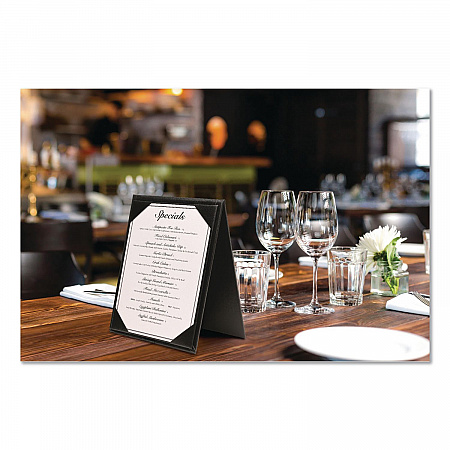 Table-Top Menu Holder, For 4 x 6 Insert, 4.6 x 6.7 Holder, Black (SPLSMENU4X6A)