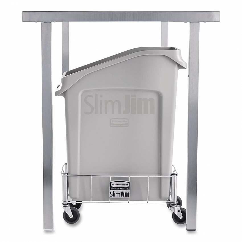 Slim Jim Under-Counter Container, 13 gal, Polyethylene, Gray (2026695)