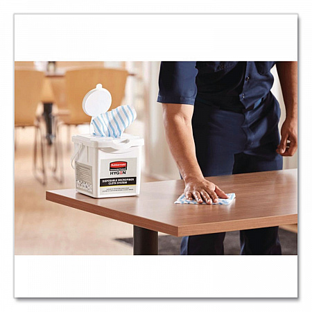 Disposable Microfiber Charging Bucket, 7.92 x 7.75 x 7.44, White, 4/Carton (2135007)