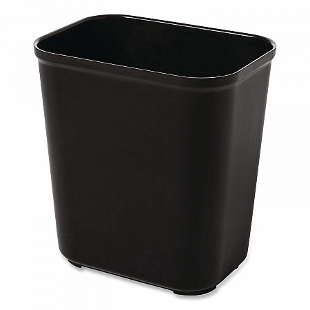 Fiberglass Wastebasket, 7 gal, Fiberglass, Black (254300BK)
