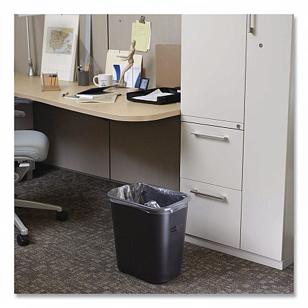 Fiberglass Wastebasket, 7 gal, Fiberglass, Black (254300BK)