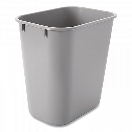 Deskside Plastic Wastebasket, 3.5 gal, Plastic, Gray (2955GRA)