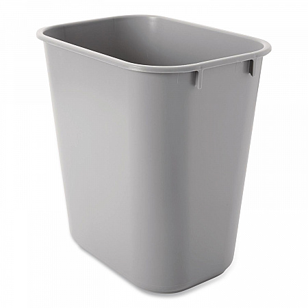 Deskside Plastic Wastebasket, 3.5 gal, Plastic, Gray (2955GRA)