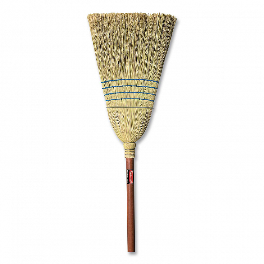 Corn-Fill Broom, Corn Fiber Bristles, 38" Overall Length, Blue (6383)