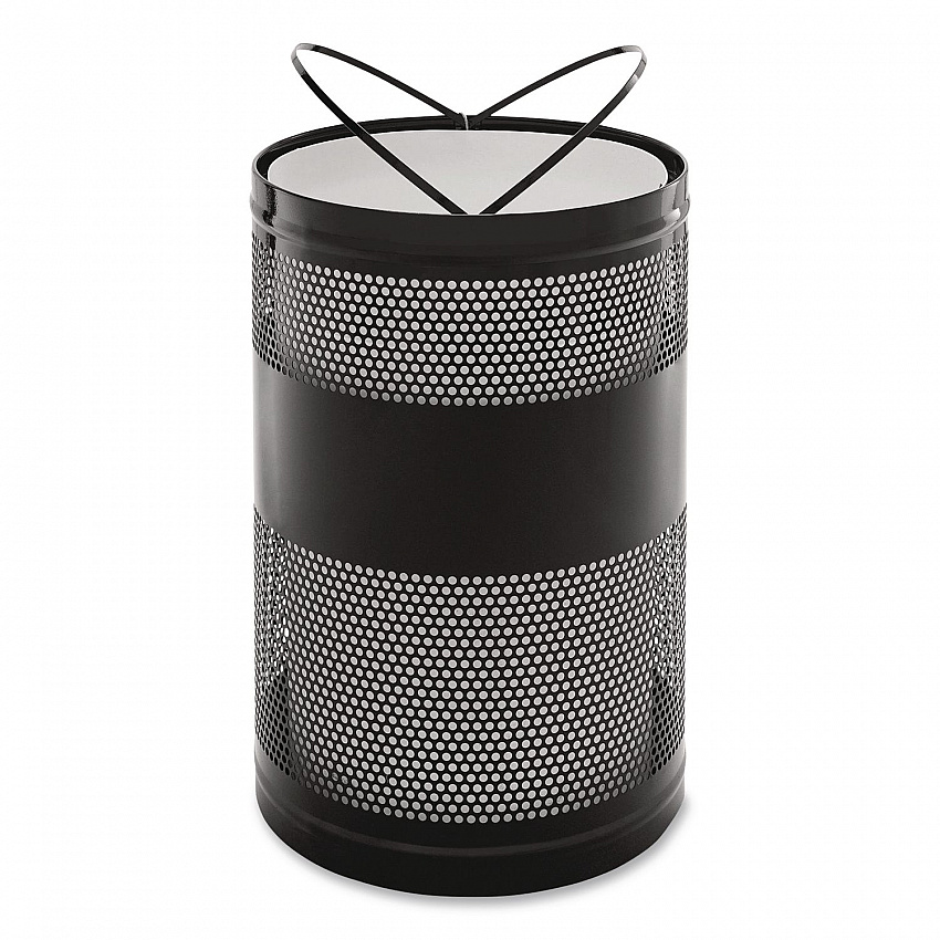 Classics Perforated Open Top Receptacle, 51 gal, Steel, Black (S55ETBK)