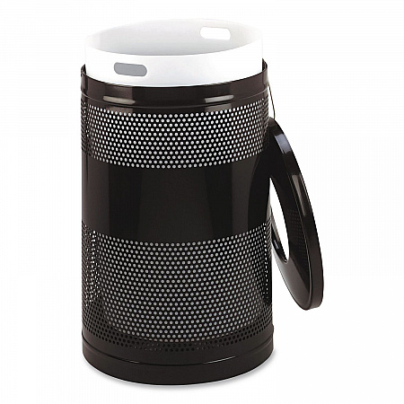 Classics Perforated Open Top Receptacle, 51 gal, Steel, Black (S55ETBK)