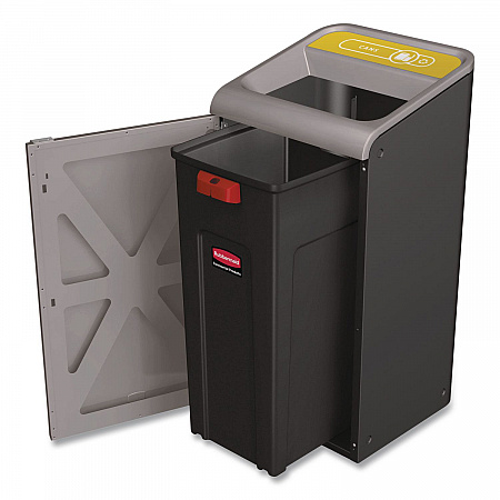 Configure Indoor Recycling Waste Receptacle, Organic Waste, 23 gal, Metal, Gray (1961627)