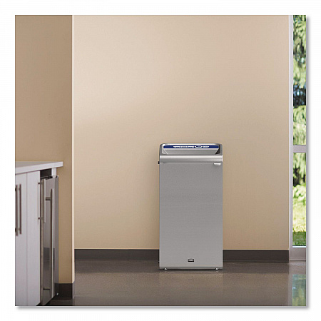 Configure Indoor Recycling Waste Receptacle, Organic Waste, 23 gal, Metal, Gray (1961627)