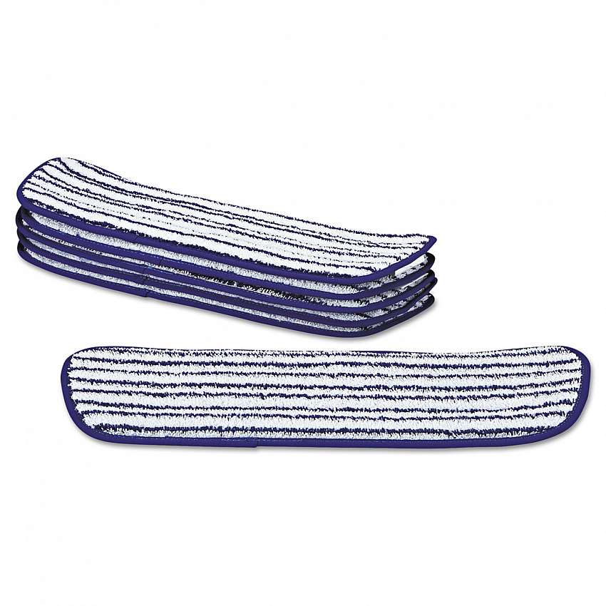 Microfiber Finish Pad, 18 x 5.5, Blue/White, 6/Box (Q800WHI)