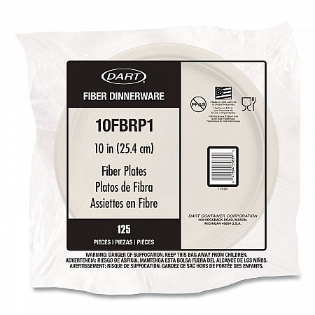 Compostable Molded Fiber Dinnerware, ProPlanet Seal, Plate, 10.2