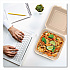 Compostable Molded Fiber Hinged Trays, ProPlanet Seal, 9.14 x 9 x 2.98, Natural, 200/Carton (90FBRHT1)