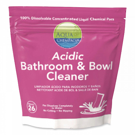 Aqua ChemPacs Acidic Bathroom and Bowl Cleaner, Lavender Scent, 4 g Packets, 12 ChemPacs/Pack, 4 Packs/Carton (9320870)