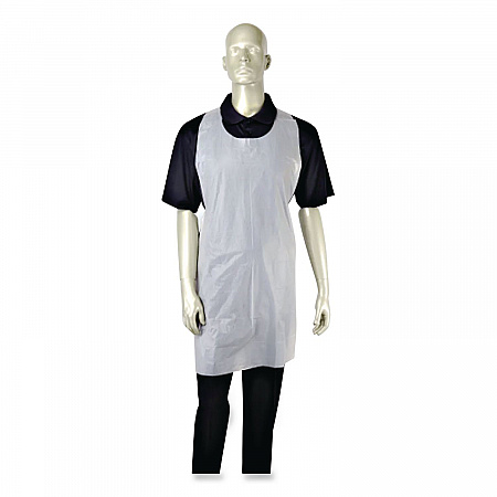 Poly Apron, 24 x 42, One Size Fits Most, White, 100/Pack, 10 Packs/Carton (DA2442)