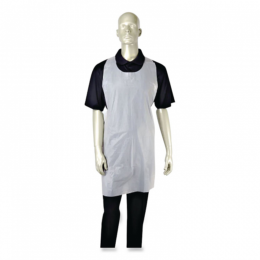 Poly Apron, 24 x 42, One Size Fits Most, White, 100/Pack, 10 Packs/Carton (DA2442)