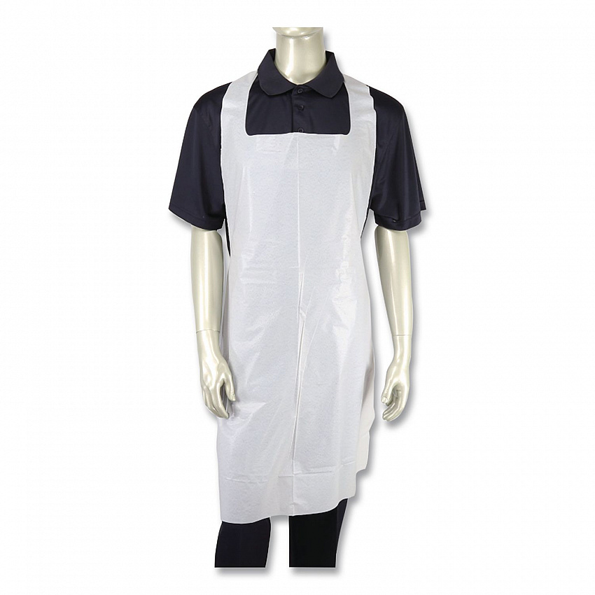 Heavyweight Poly Aprons, 28 x 46, 1.77 mil, One Size Fits Most, White, 500/Carton (RPA20HW)