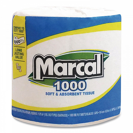 100% Recycled Bathroom Tissue, Septic Safe, 2 Ply, White, 500 Sheets/Roll, 96 Rolls/Carton (2208)