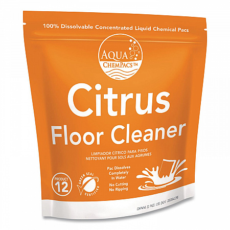 Aqua ChemPacs Citrus Floor Cleaner, Citrus Scent, 100 ChemPacs/Pack (9320930)