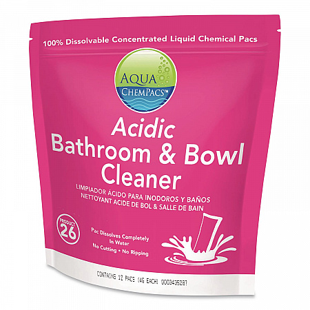 Aqua ChemPacs Acidic Bathroom and Bowl Cleaner, Lavender Scent, 4 g Packets, 12 ChemPacs/Pack, 4 Packs/Carton (9320870)