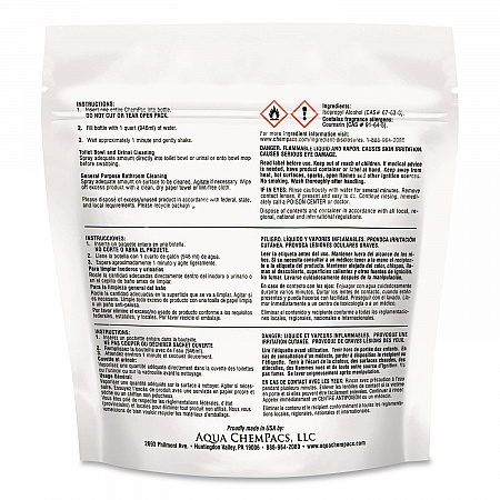 Aqua ChemPacs Acidic Bathroom and Bowl Cleaner, Lavender Scent, 4 g Packets, 12 ChemPacs/Pack, 4 Packs/Carton (9320870)