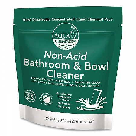 Aqua ChemPacs Non-Acid Bathroom and Bowl Cleaner Starter Pack with Empty 32 oz Spray Bottle, Lavender, 12 ChemPacs/Carton (9321000)