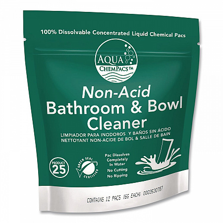 Aqua ChemPacs Non-Acid Bathroom and Bowl Cleaner Starter Pack with Empty 32 oz Spray Bottle, Lavender, 12 ChemPacs/Carton (9321000)