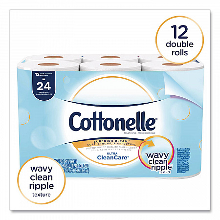 Clean Care Bathroom Tissue, Septic Safe, 1-Ply, White, 170 Sheets/Roll, 12 Rolls/Pack (12456PK)