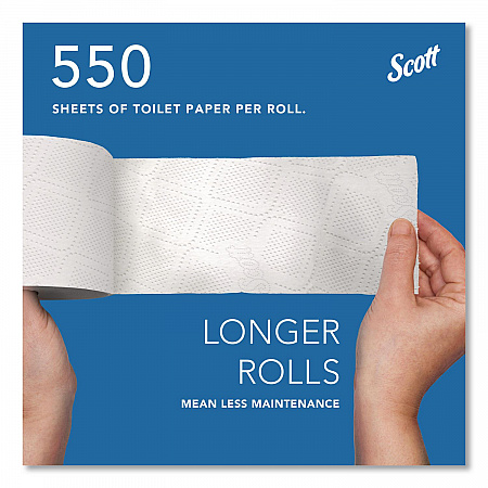 Essential Standard Roll Bathroom Tissue for Business, Septic Safe, 2-Ply, White, 550 Sheets/Roll (04460RL)