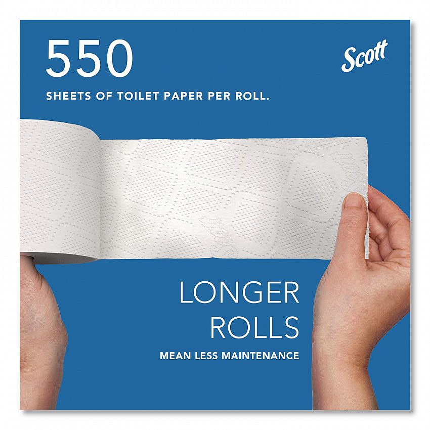 Essential Standard Roll Bathroom Tissue for Business, Septic Safe, 2-Ply, White, 550 Sheets/Roll (04460RL)
