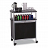 Mobile Beverage Cart, Plastic, 4 Shelves, 33.5
