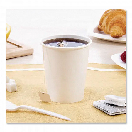 Paper Hot Cups, 10 oz, White, 50/Pack (370WPK)