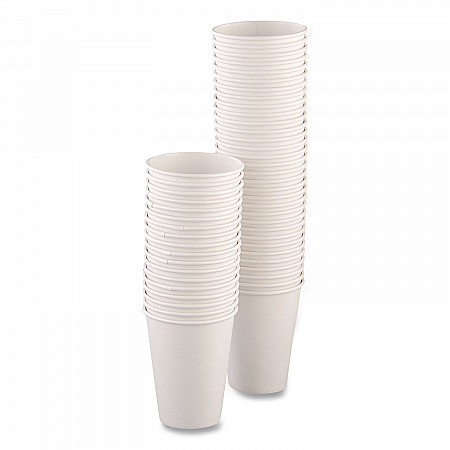 Paper Hot Cups, 12 oz, White, 50/Pack (412WNPK)