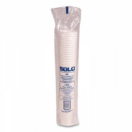 Paper Hot Cups, 12 oz, White, 50/Pack (412WNPK)