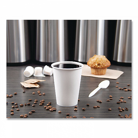 Paper Hot Cups, 12 oz, White, 50/Pack (412WNPK)