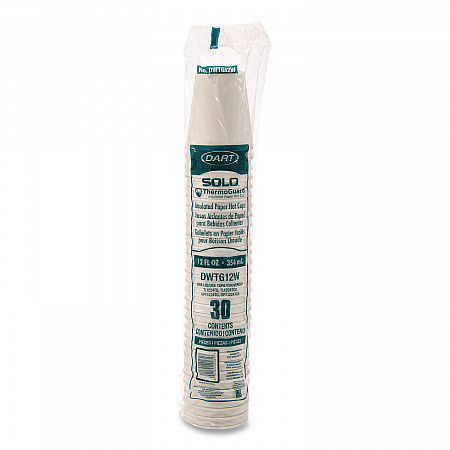 ThermoGuard Paper Hot Cup, 12 oz, White, 30/Pack (DWTG12WPK)