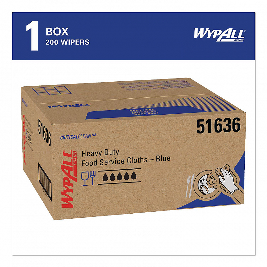 Foodservice Cloths, 12.5 x 23.5, Blue, 200/Carton (51636)