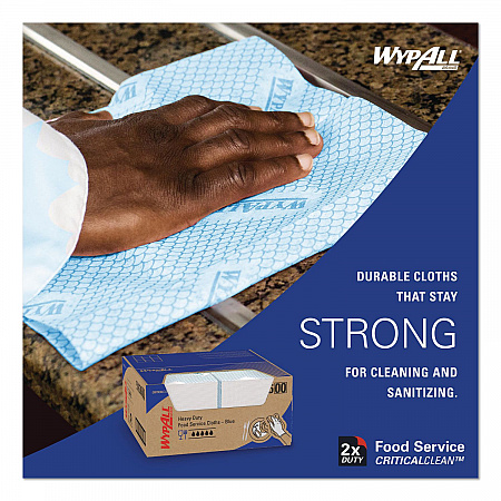 Foodservice Cloths, 12.5 x 23.5, Blue, 200/Carton (51636)