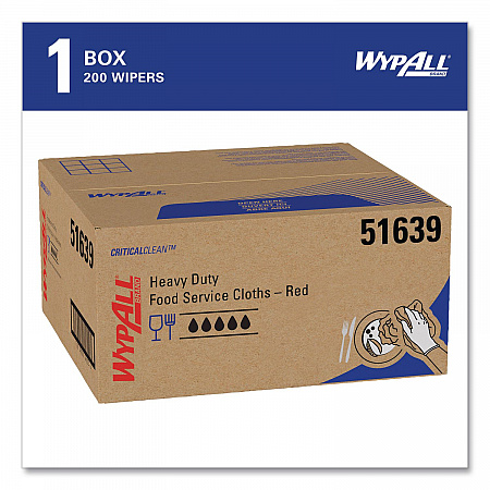 Foodservice Cloths, 12.5 x 23.5, Red, 200/Carton (51639)