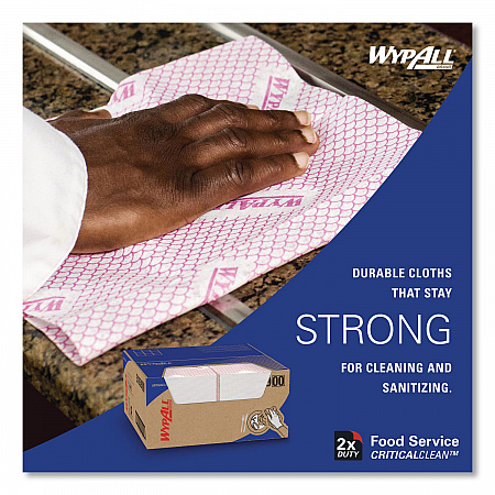 Foodservice Cloths, 12.5 x 23.5, Red, 200/Carton (51639)